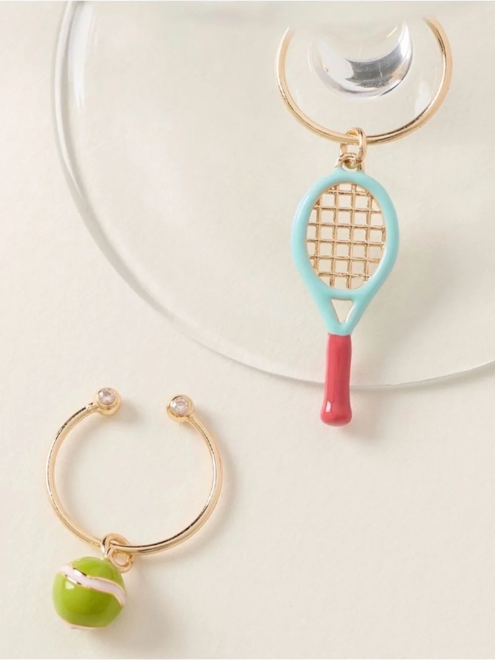 Anthropologie Over Served Tennis Cocktail Charms Set of 2